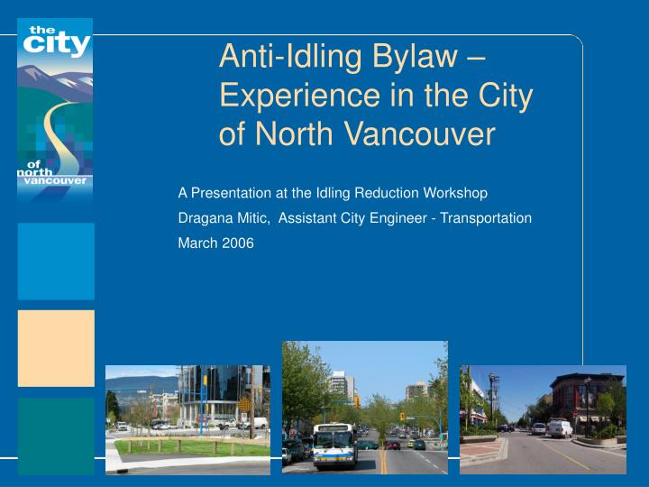 anti idling bylaw experience in the city of north vancouver