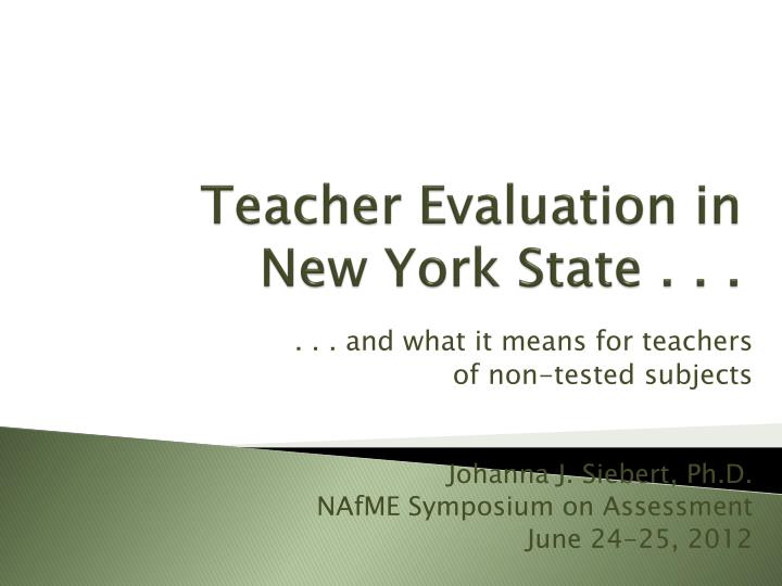 teacher evaluation in new york state