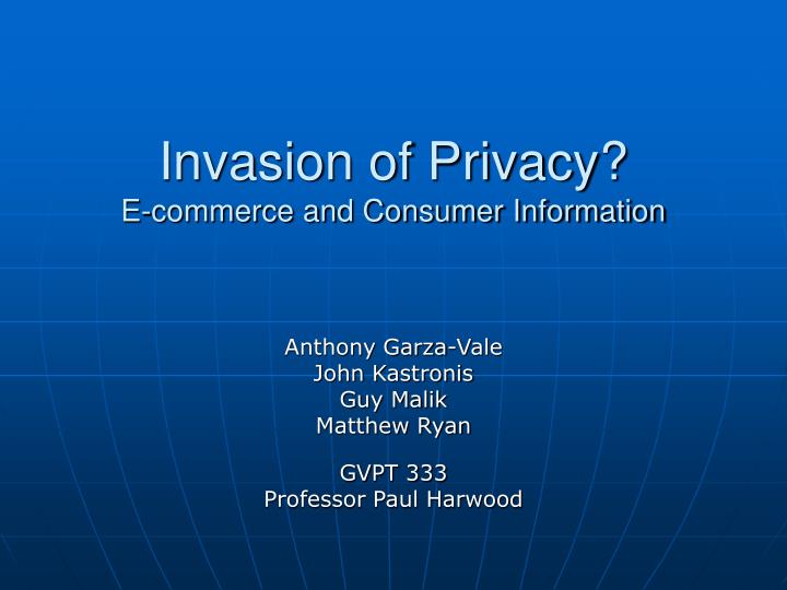 invasion of privacy e commerce and consumer information