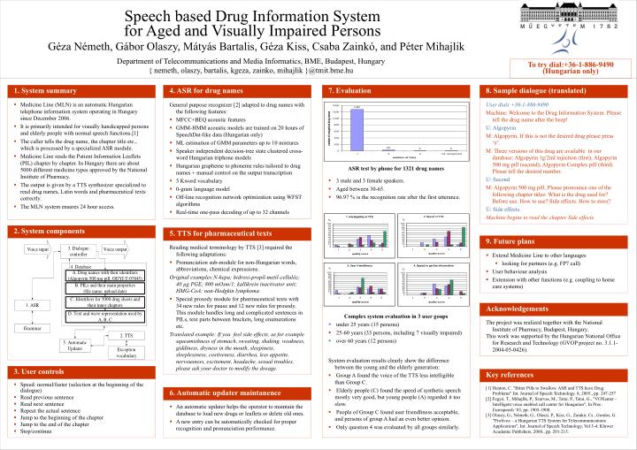 speech based drug information system for aged and visually impaired persons