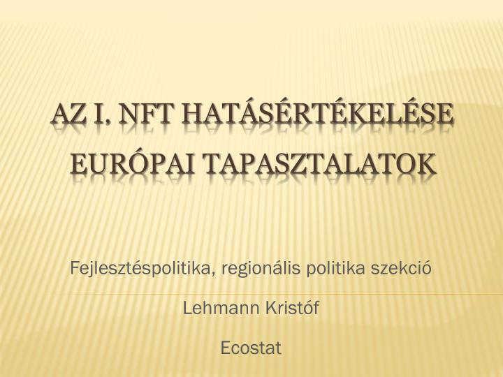 fejleszt spolitika region lis politika szekci lehmann krist f ecostat