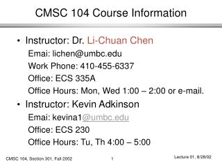 CMSC 104 Course Information