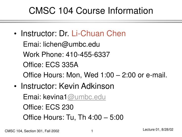 cmsc 104 course information