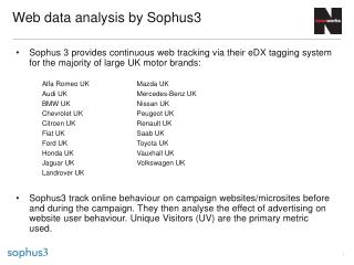 Web data analysis by Sophus3