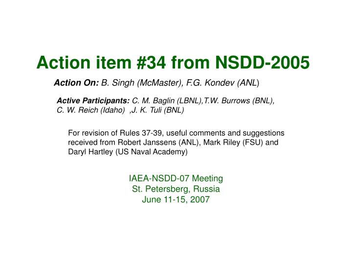 action item 34 from nsdd 2005