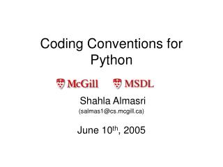 Coding Conventions for Python