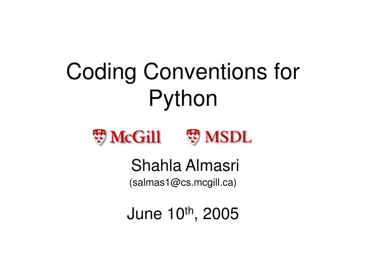 coding conventions for python