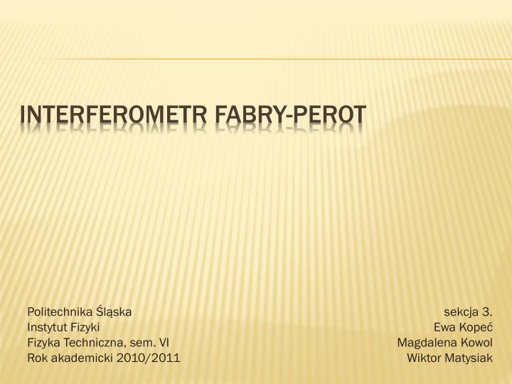 interferometr fabry perot