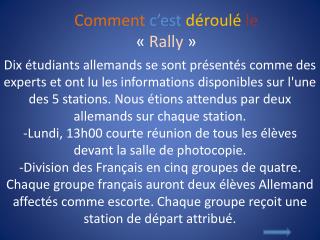 comment c est d roul le rally