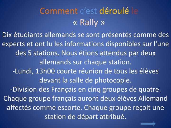 comment c est d roul le rally