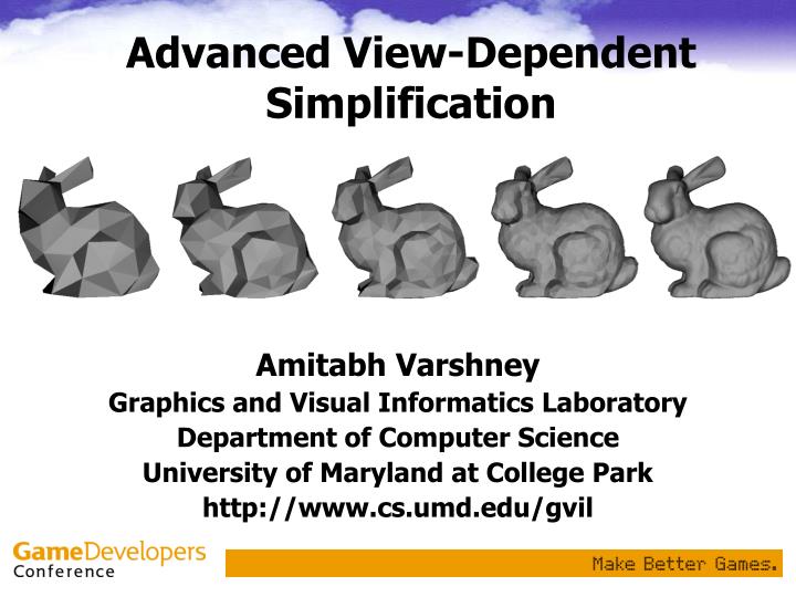advanced view dependent simplification