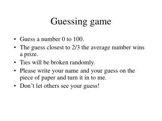 Guessing game