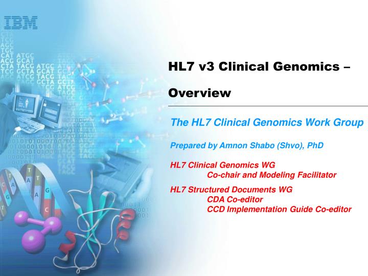 hl7 v3 clinical genomics overview