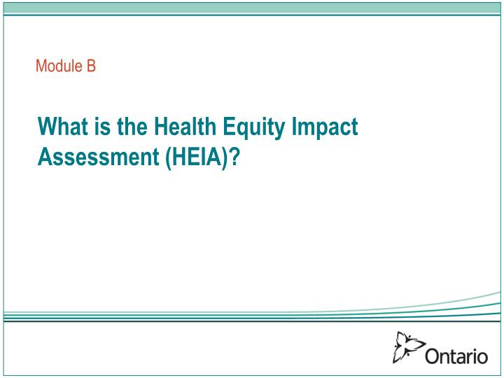 what is the health equity impact assessment heia