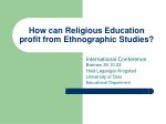 How can Religious Education profit from Ethnographic Studies?