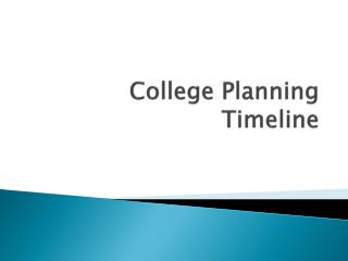 College Planning Timeline