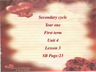Secondary cycle Year one First term Unit 4 Lesson 3 SB Page:23