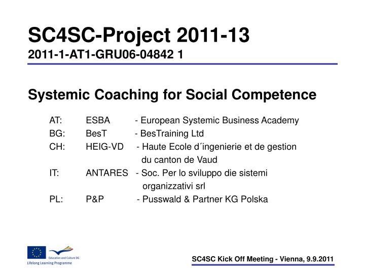 sc4sc project 2011 13 2011 1 at1 gru06 04842 1 systemic coaching for social competence