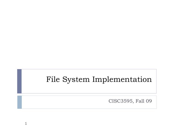 file system implementation