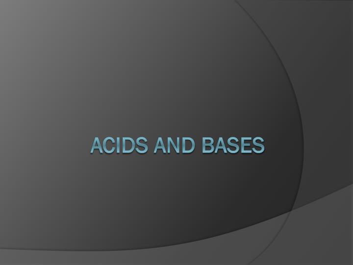 acids and bases