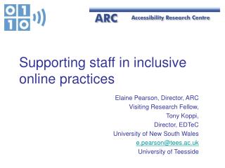 Supporting staff in inclusive online practices