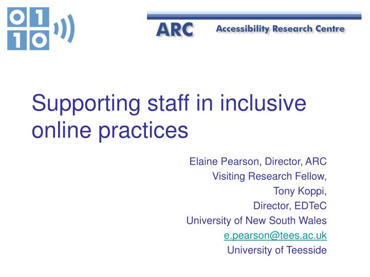 supporting staff in inclusive online practices