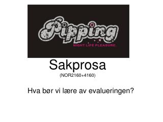 Sakprosa (NOR2160+4160)