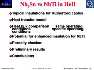 Typical insulations for Rutherford cables Heat transfer model