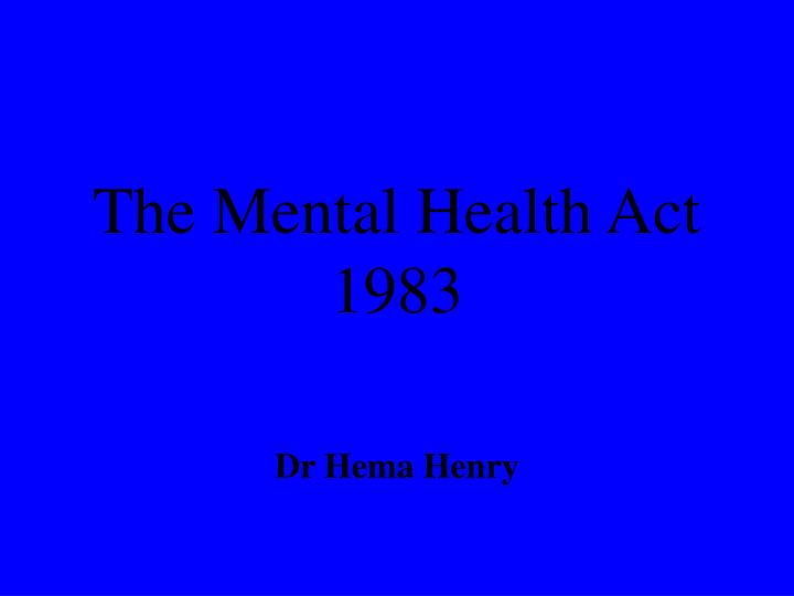 the mental health act 1983