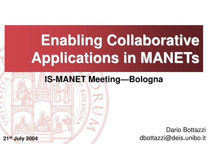 enabling collaborative applications in manets