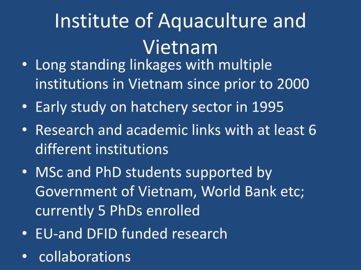 institute of aquaculture and vietnam