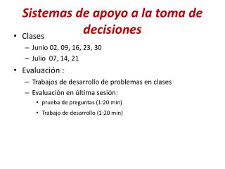 sistemas de apoyo a la toma de decisiones