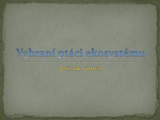 vybran pt ci ekosyst mu