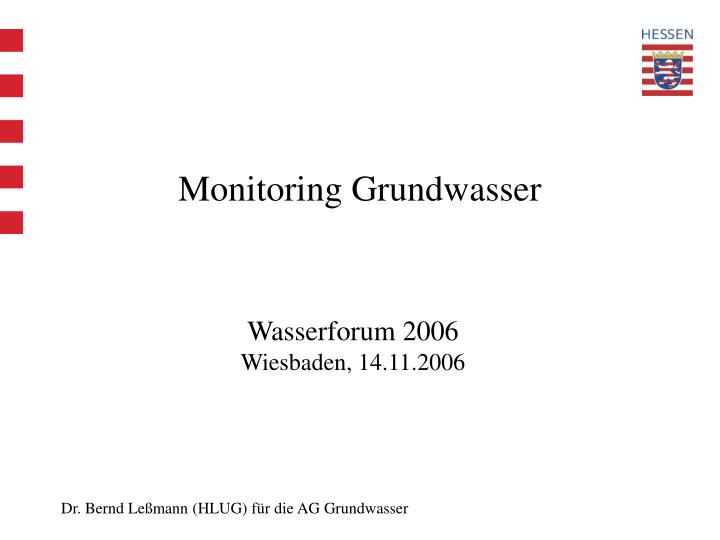 monitoring grundwasser