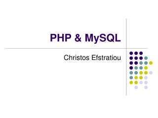 PHP &amp; MySQL