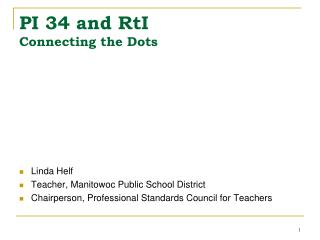 PI 34 and RtI Connecting the Dots