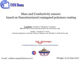 Mass and Conductivity sensors based on Nanostructured conjugated polymers coating
