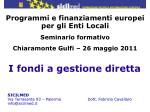 I fondi a gestione diretta - slide 1
