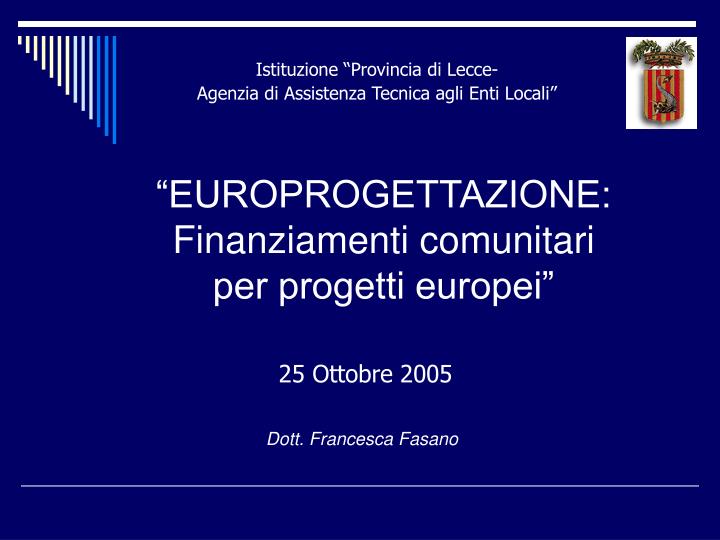 europrogettazione finanziamenti comunitari per progetti europei