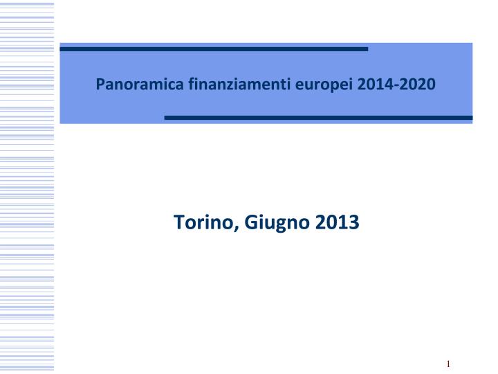 panoramica finanziamenti europei 2014 2020