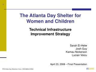 The Atlanta Day Shelter for Women and Children Technical Infrastructure Improvement Strategy