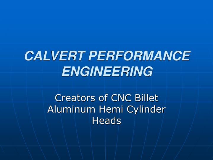 calvert performance engineering