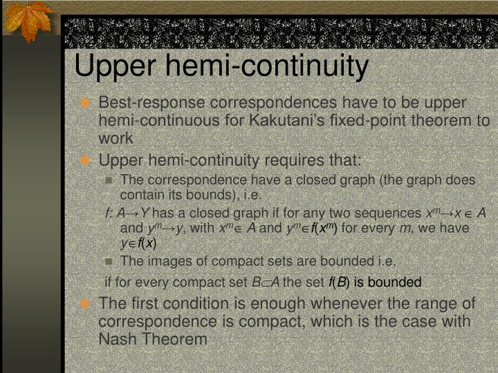 upper hemi continuity