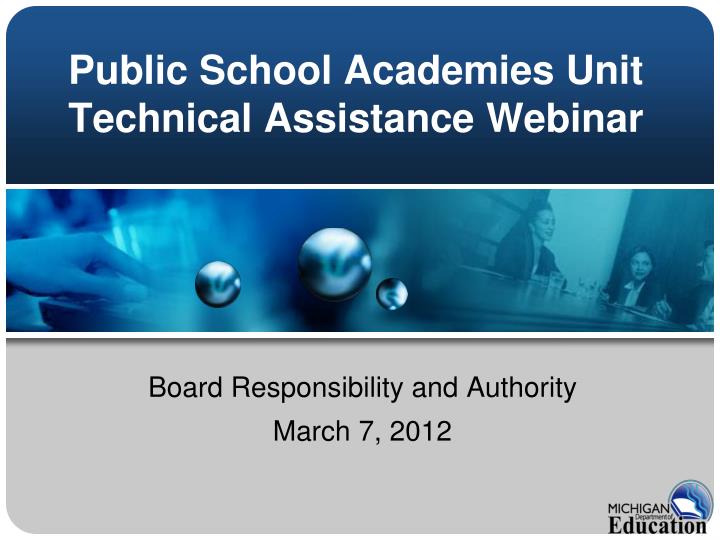 public school academies unit technical assistance webinar