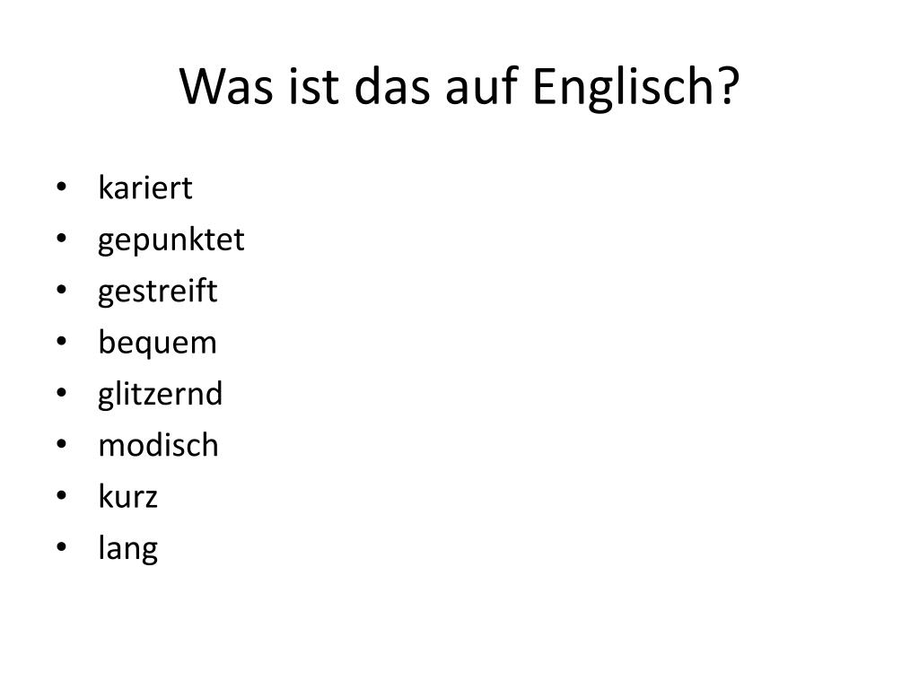 PPT - Was ist das auf Englisch? PowerPoint Presentation, free download