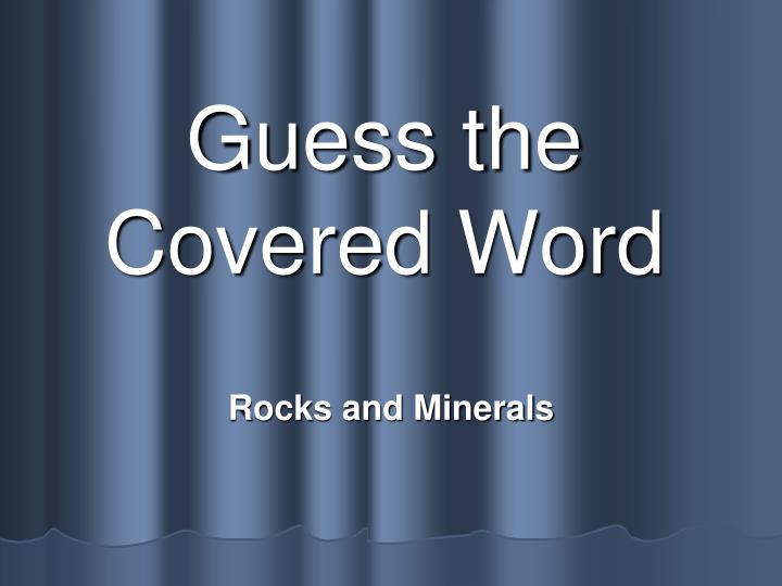 guess the covered word