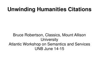 Unwinding Humanities Citations