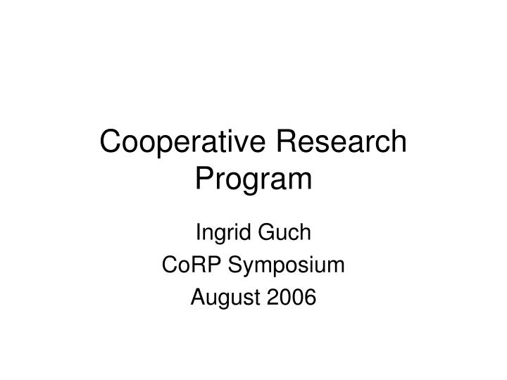 cooperative research program