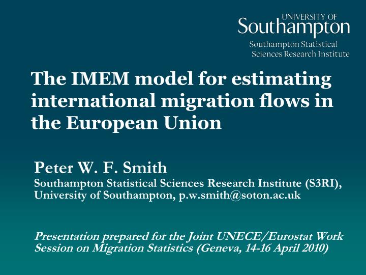 the imem model for estimating international migration flows in the european union