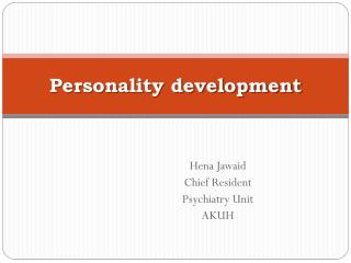 Personality development